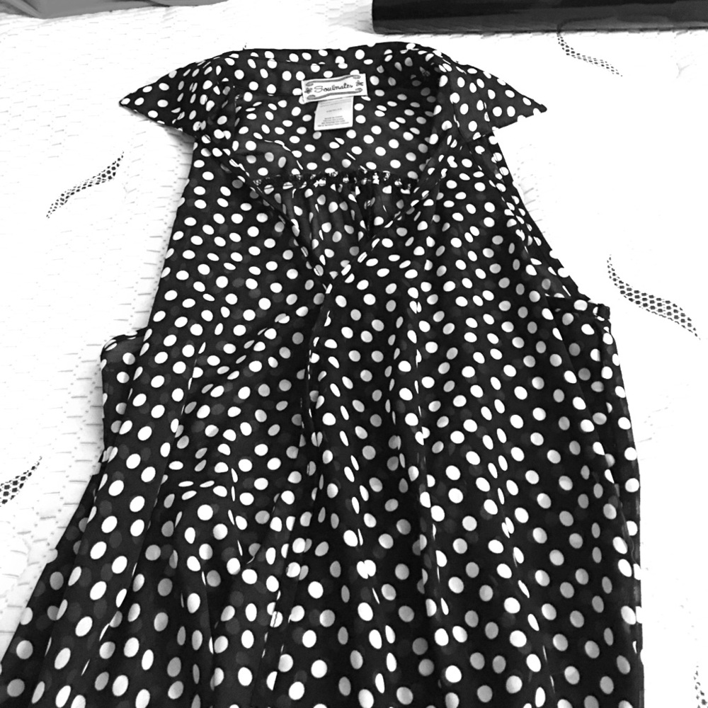 Black polka dot tank
