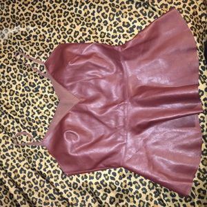 Burgundy faux leather top