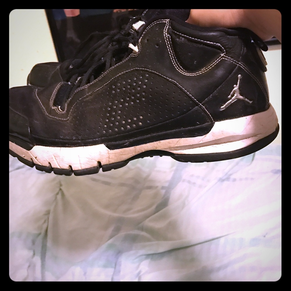 Size 9.5 Black and White Jordan's