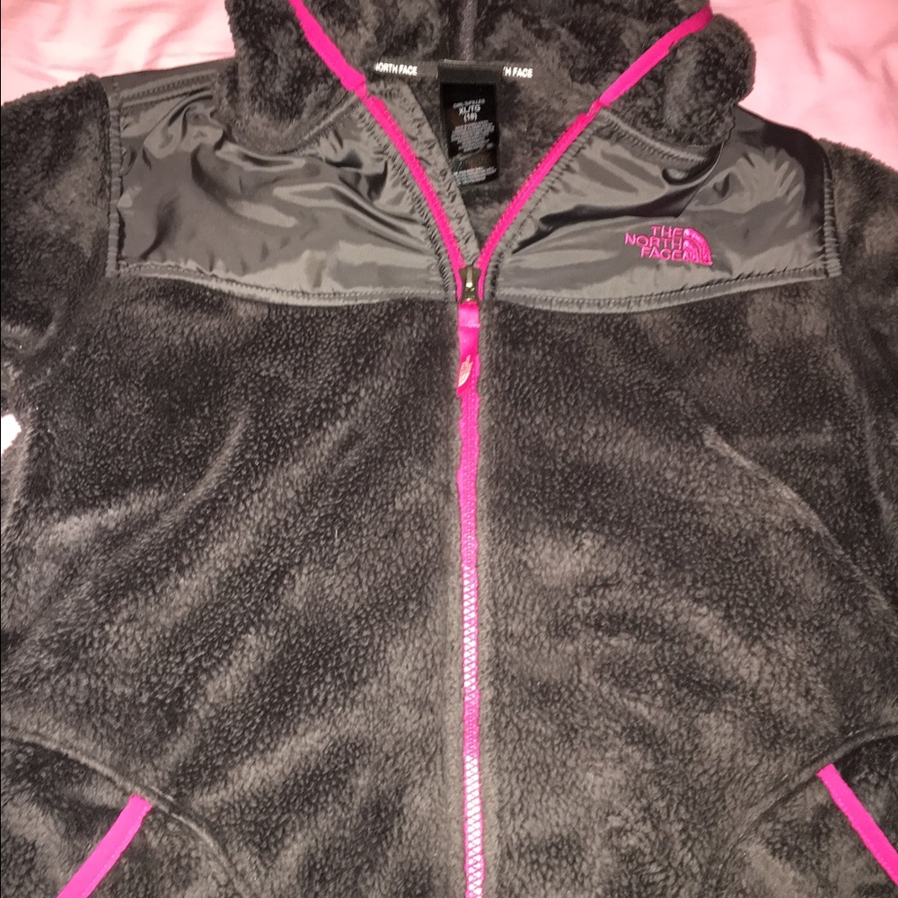 Dark Grey & Pink North Face Jacket