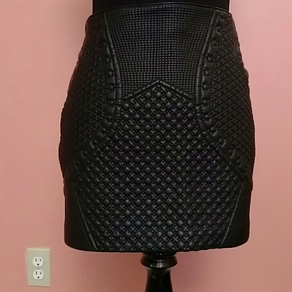 Black Vegan Leather Mini Skirt