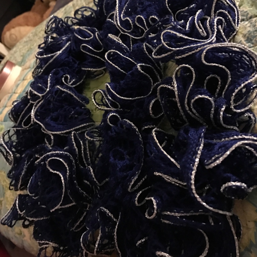 Silver lined hand made scarf