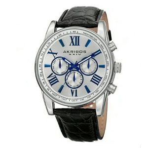 Akribos XXIV Men's Swiss Quartz Leather Watch
