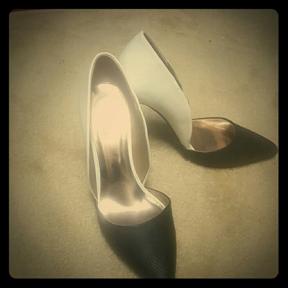 Black &  white heels