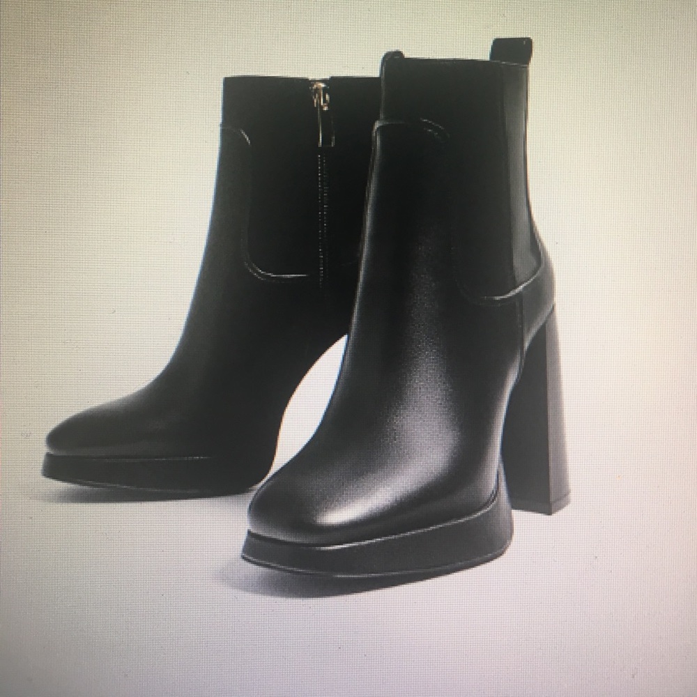 Zara Trafaluc Black Platform Boots