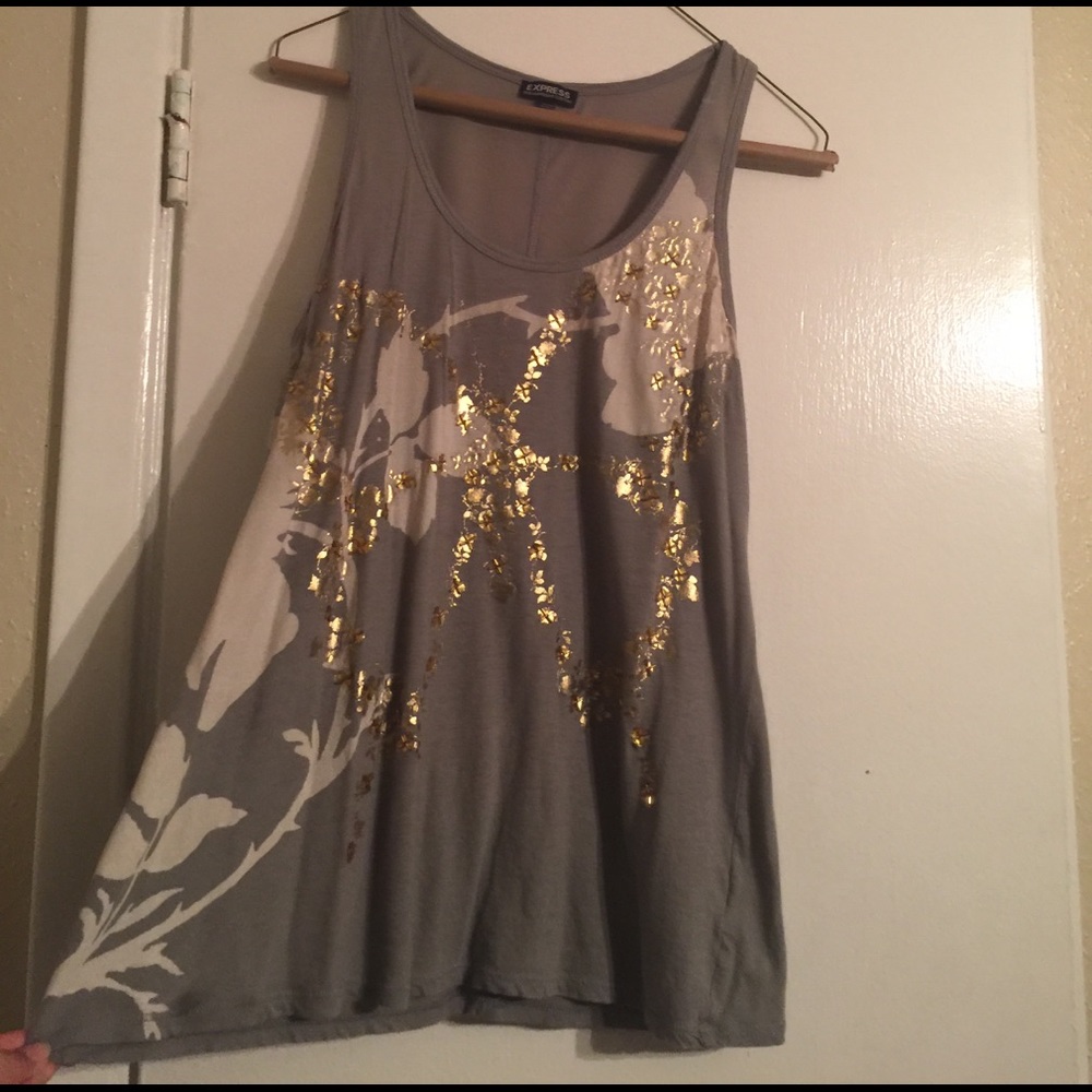 Grey and gold tank top