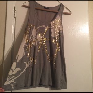 Grey and gold tank top