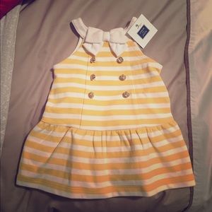 Janie Jack yellow stripe baby dress size 3-6mo NWT