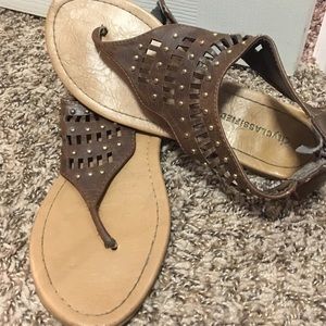 Brown Studded Sandals
