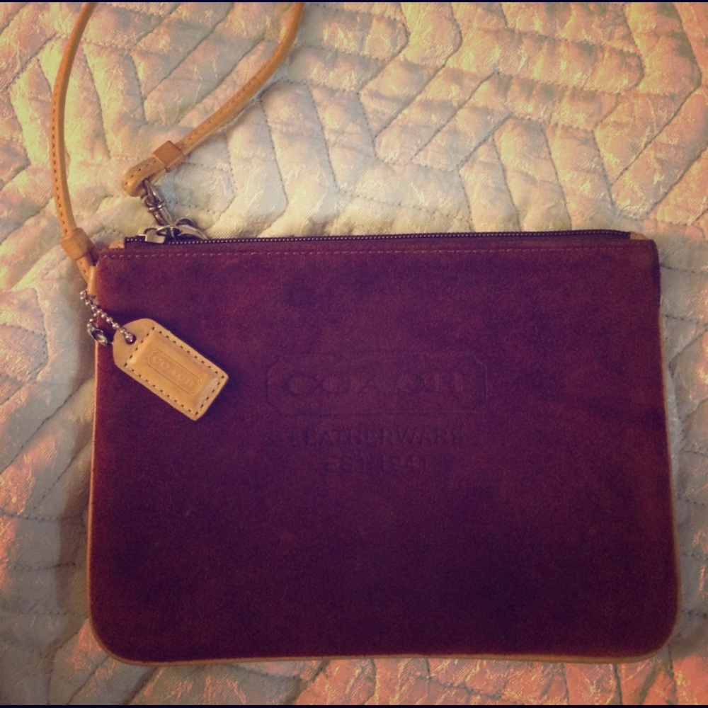 SALE!!! Coach suede wristlet