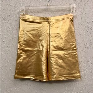 American Apparel Gold Lamè Shorts