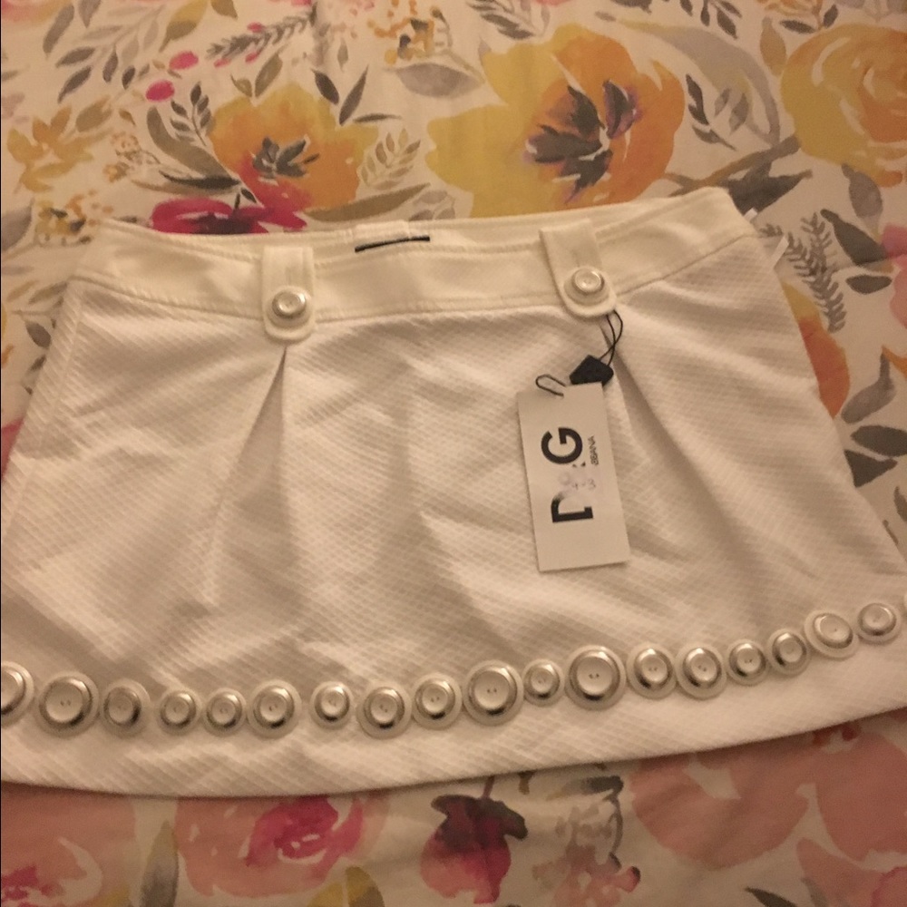 Dolce Gabbana White Mini Skirt