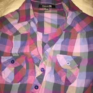 Forever 21 plaid blouse .