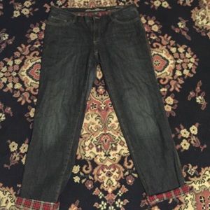 Flannel Lined Boyfriend Jeans