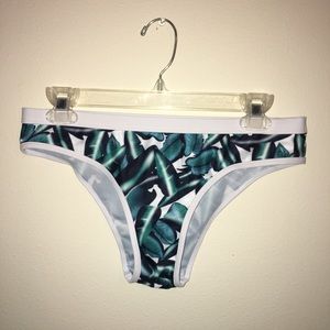 Palm leave bathing suit bottoms