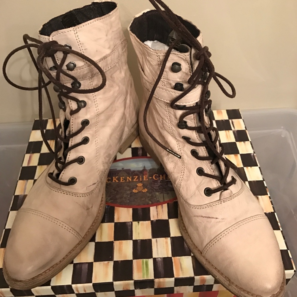 All Saints Distressed Leather Laced Boot.