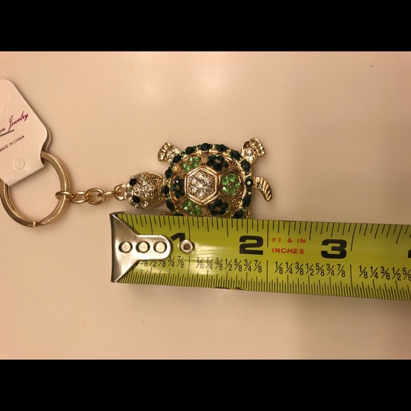 NWT Rhinestone Turtle Keychain - Picture 4 of 5