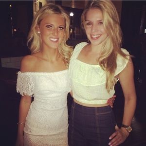 White lace mini dress