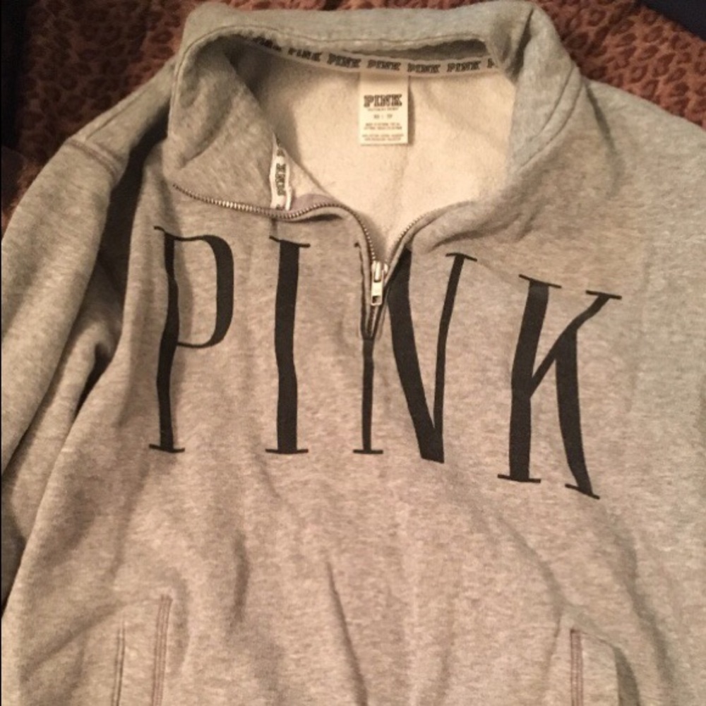 Pink Victoria's Secret half zip hoodie
