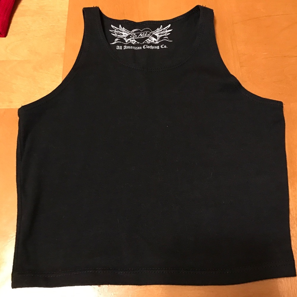 Girls black crop top