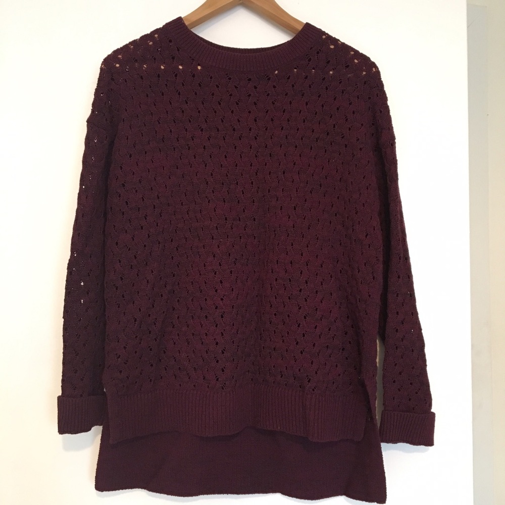 Maroon, knit Loft sweater
