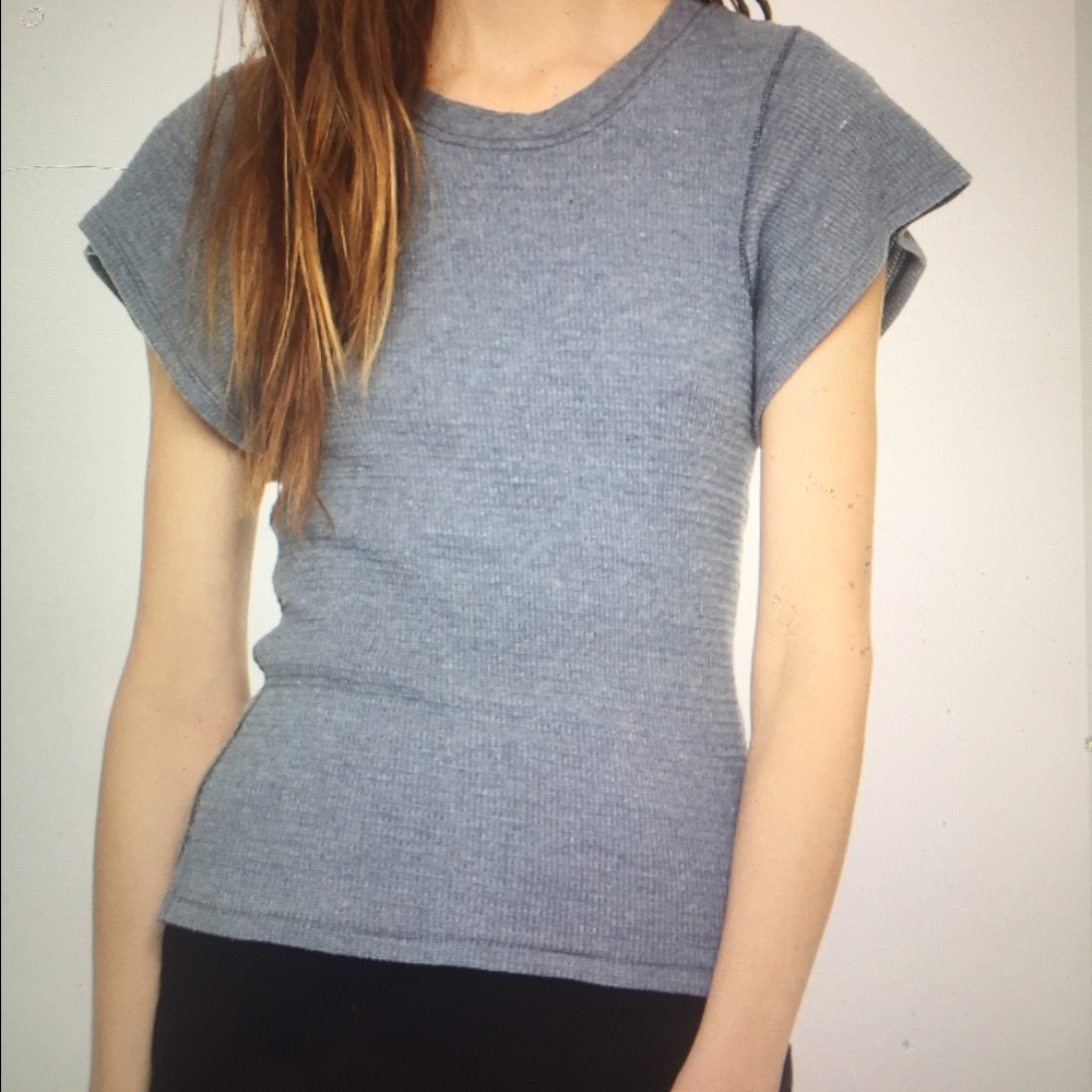 Nwt Free People waffle knit in soft blue/grey