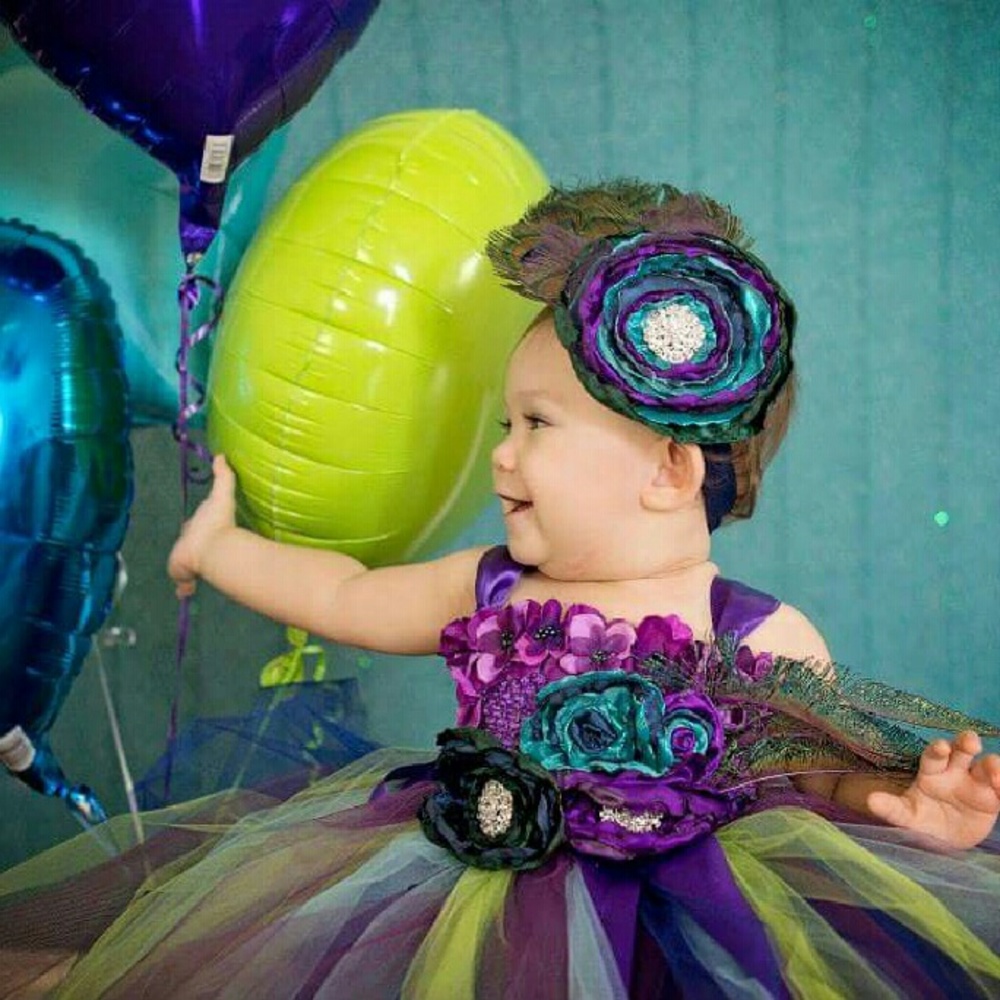 Baby dress Peacock theme