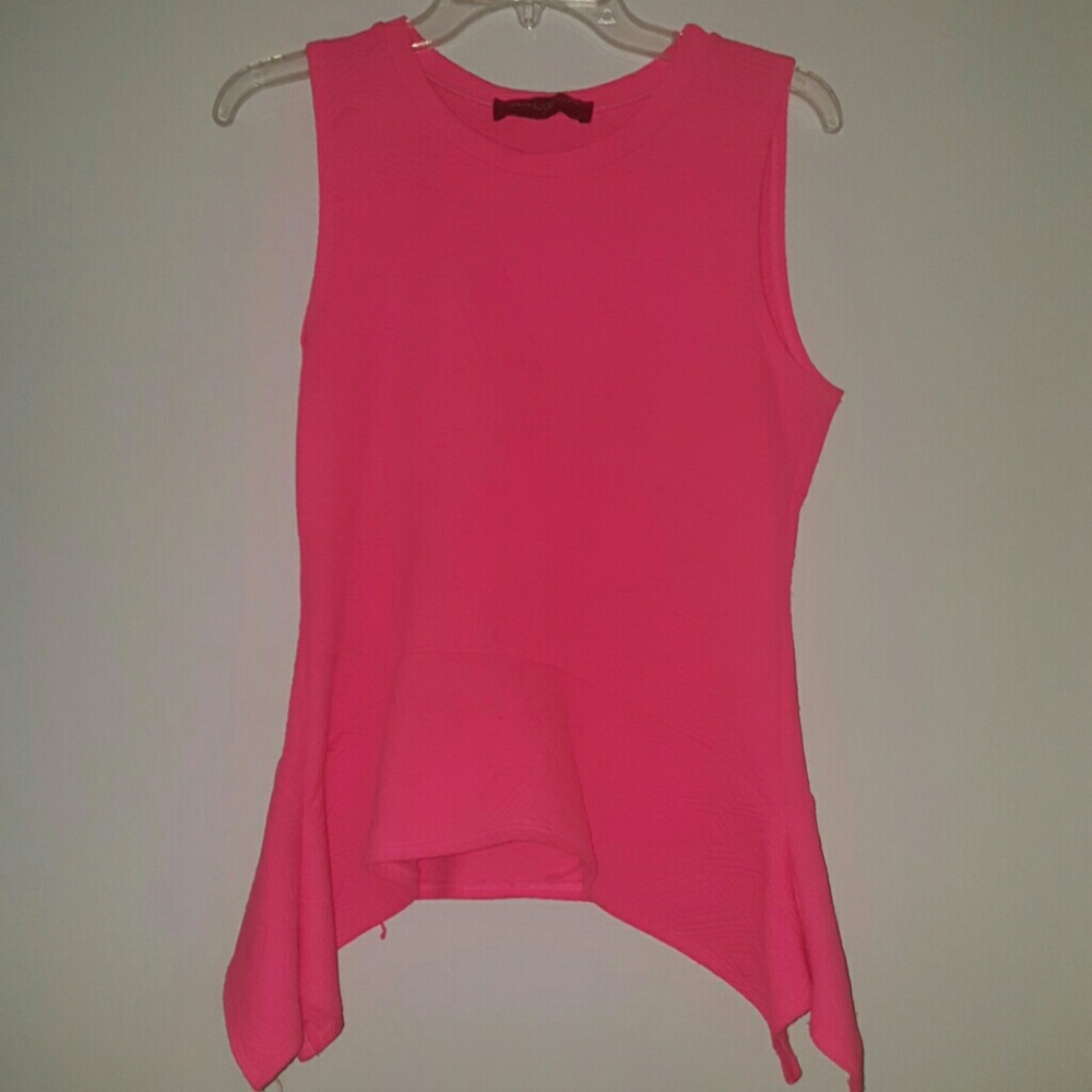 Akira hot pink Peplum tank