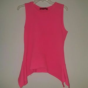 Akira hot pink Peplum tank