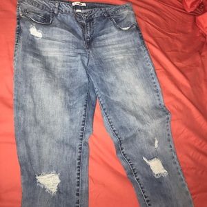 Distressed jeans