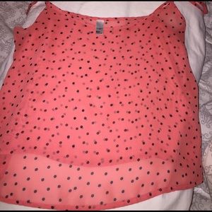 Sheer polka dot top.