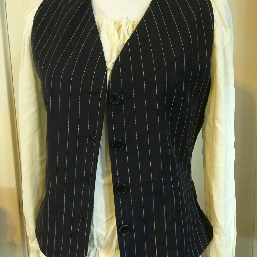Vest lined striped casual office wear