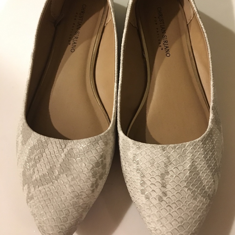 Snake print flats