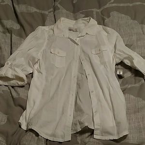 Old navy white long sleeve or rolled up 3/4