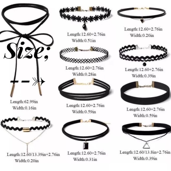 Wow! 4pcs choker chain necklace black charm hot - Picture 7 of 8