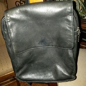 Tignanello Soft Black Leather Backpack Purse
