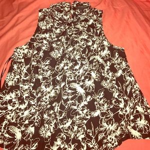 Black and white floral blouse
