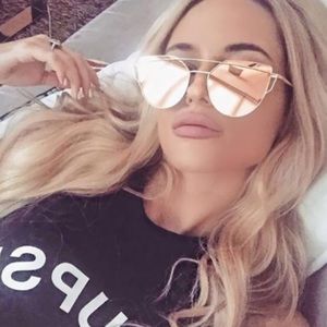 New Rose Gold Cat Eye Sunglasses