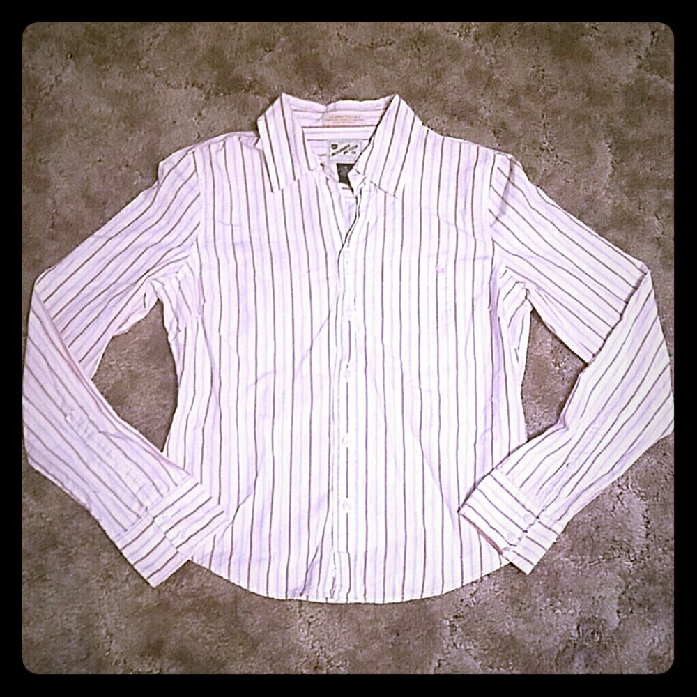 Abercrombie Long Sleeve Striped Button Down Shirt