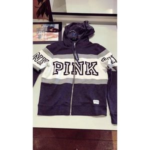PINK COLORBLOCK FULL ZIP