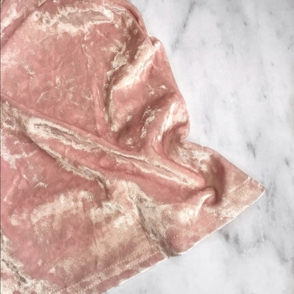 baby pink crushed velvet slip dress - Picture 4 of 4