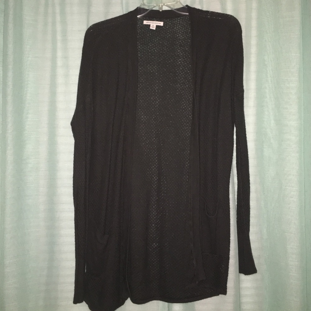 Charcoal waffle knit cardigan