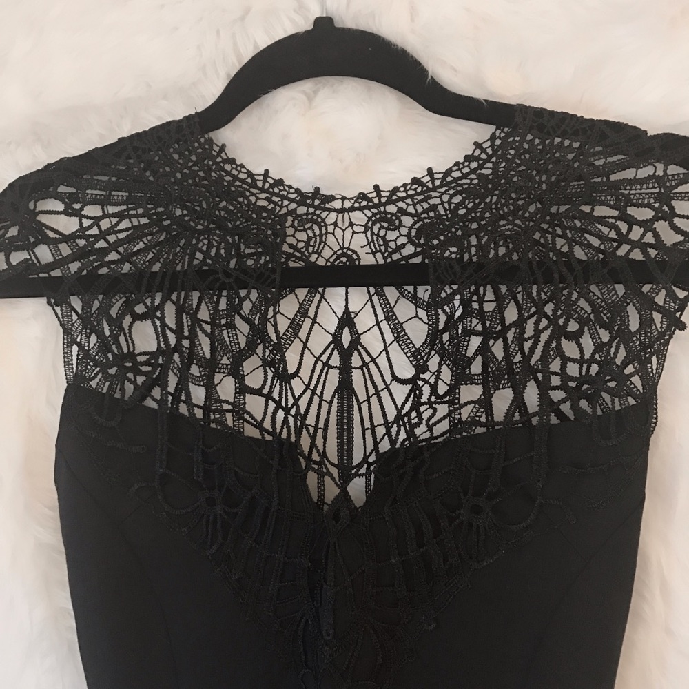 Black spider lace dress NWT