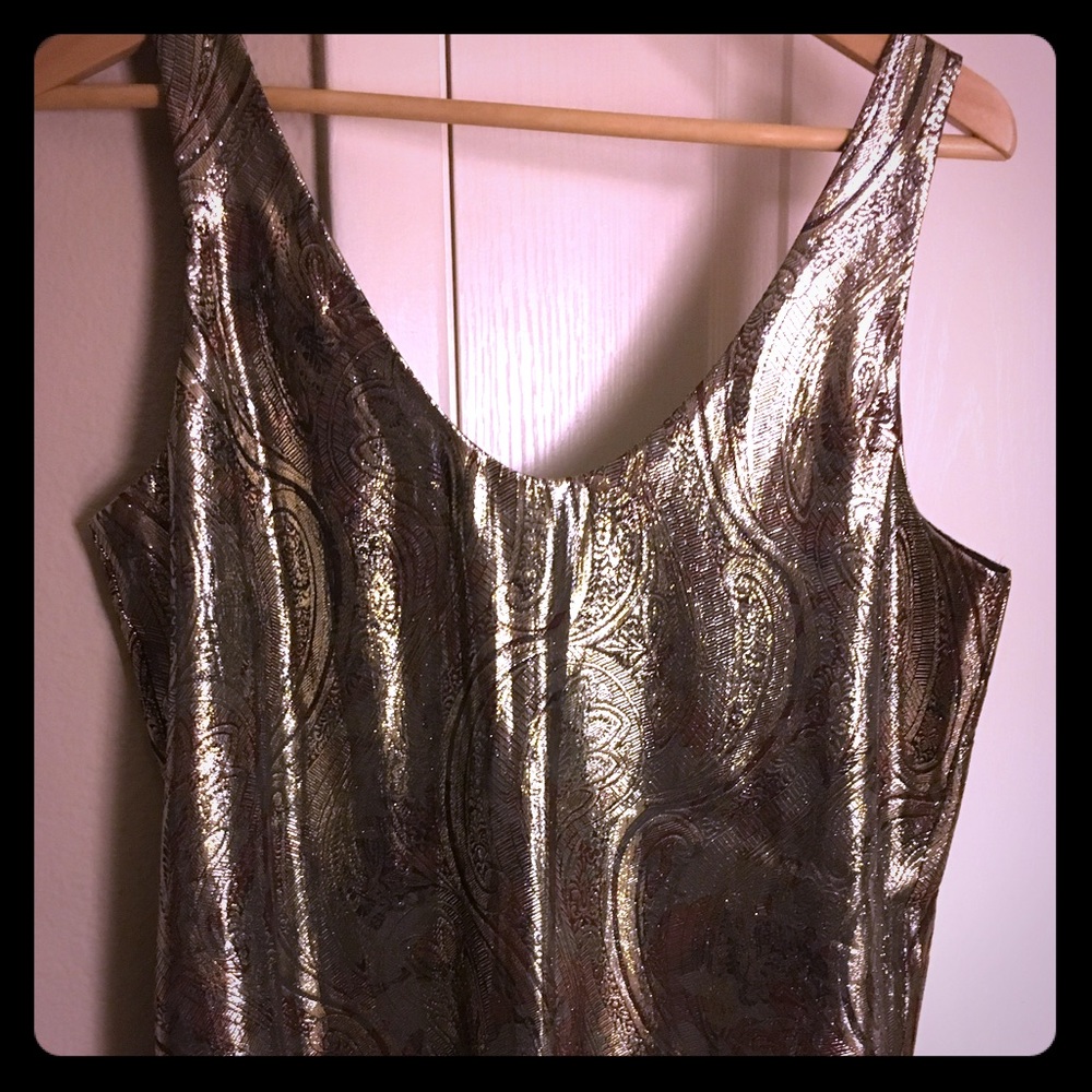 Metallic multi colored baroque tank