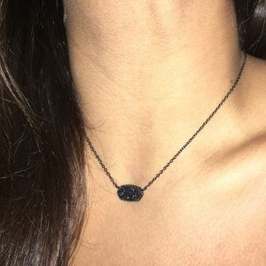KENDRA SCOTT BLACK DRUSY NECKLACE
