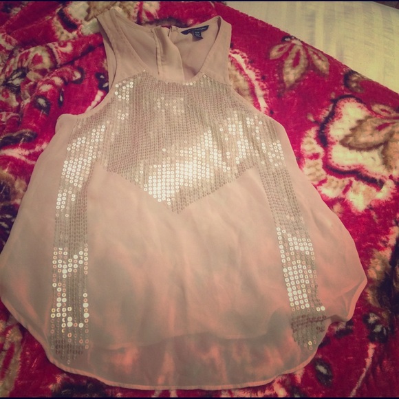 American Eagle pink sequin tank top - Picture 1 of 2