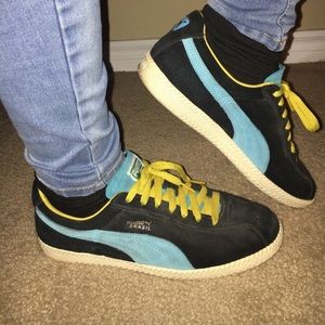 Retro PUMA Brasil Turquoise and Yellow Tennis