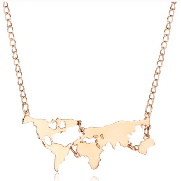 WILA Jewelry - Gold World Map Necklace