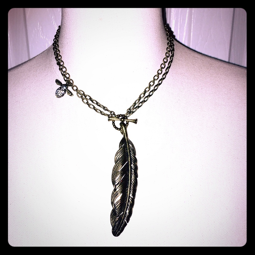Fossil leaf necklace