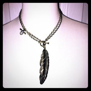 Fossil leaf necklace